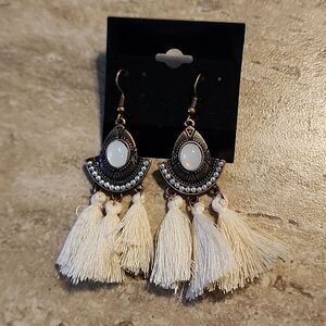 Boho White Tassels